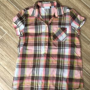 Liz Claiborne plaid short sleeve top